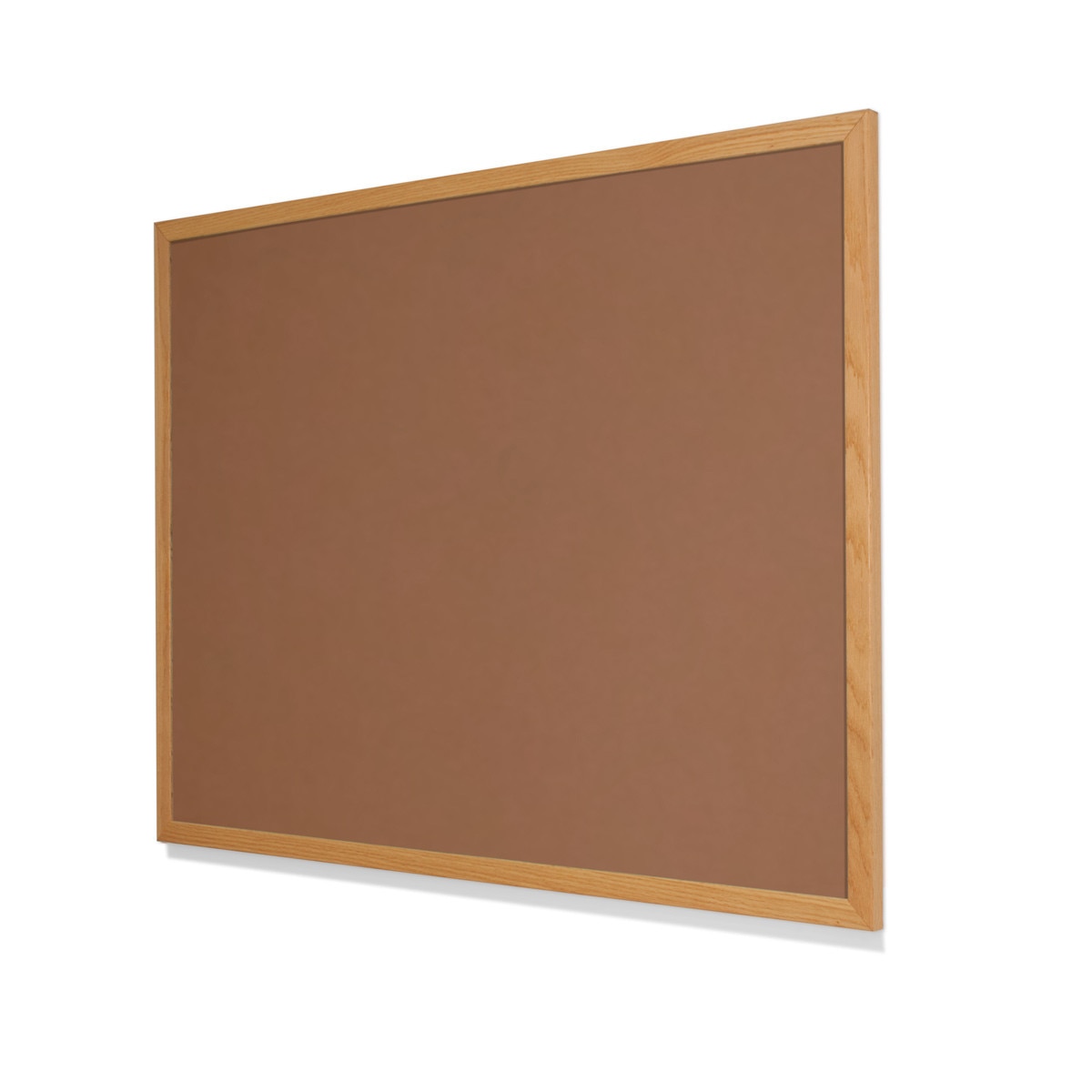 2166 Nutmeg Spice Colored Cork Forbo Bulletin Board with Narrow Red Oak Frame